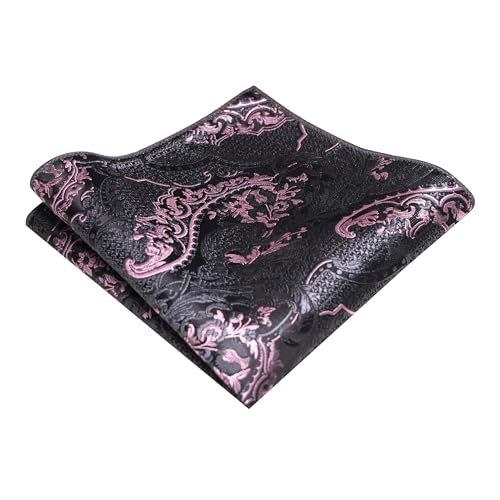 Image of JEMYGINS Mens Tie and Pocket Square,Lapel Pin,Cufflinks,Tie Clip Sets with Gift Box 5PCS