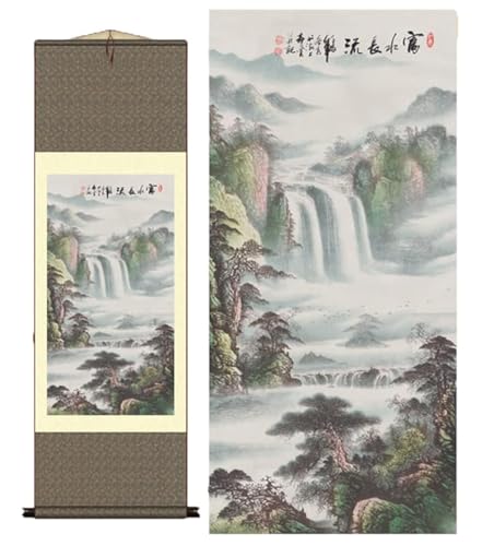 Grace Art Asian Wall Scroll, Infinite Mountain River