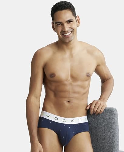 Image of Jockey |Style NY01|Men's Super Combed Cotton Elastane Stretch Printed Brief with Ultrasoft Waistband
