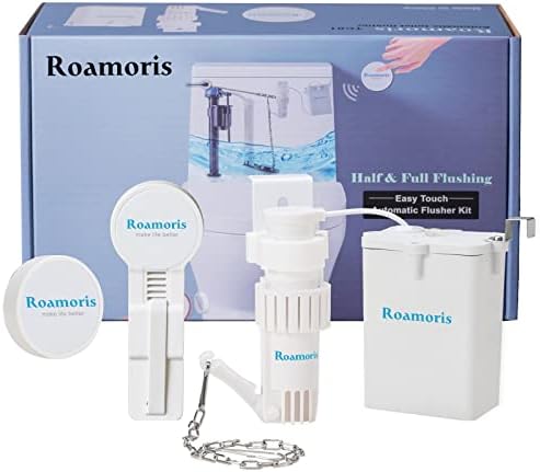 Roamoris Touchless Automatic Toilet Flusher,Flush Valve,Seat Gravity Button,7500mAh Rechargeable Batteries,Water-Saving Mode Cat Toilet Training,For Pregnant Women and Elderly Touch&Touchless