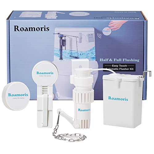 Roamoris Touchless Automatic Toilet Flusher,Flush Valve,Seat Gravity Button,7500Mah Rechargeable Batteries,Water-Saving Mode Cat Toilet Training,For Pregnant Women And Elderly Touch&Touchless #TOP1