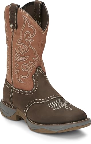 Tony Lama Junction 11' Waterproof Work Boot for Men's - 3R Work Collection - Cowhide, Non-Leather Outsole, Dusty - 10.5 D