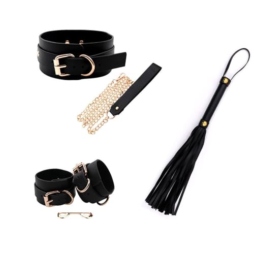 Ensemble d'entraînement de yoga 4 pièces avec corde et fouet noir