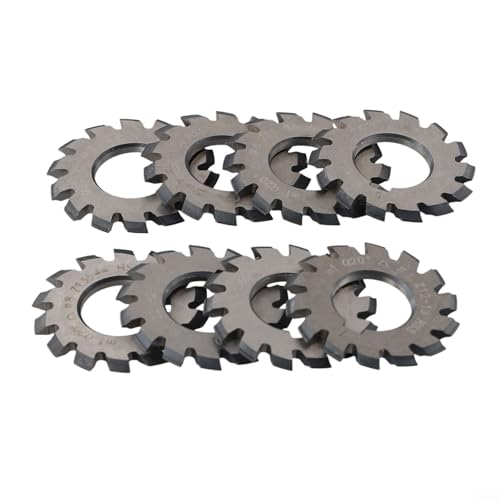 8pcs Involute Gear Cutters, HSS M1 Involute Gear Cutters, 22mm Diameter, 20 Degree 18 Teeth, Arbor Type Milling Cutters