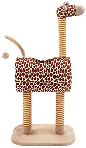 BMAES 猫クライミングフレーム かわいい猫砂 トンネル猫木 キリン型 インタラクティブおもちゃ 50x35x105cm