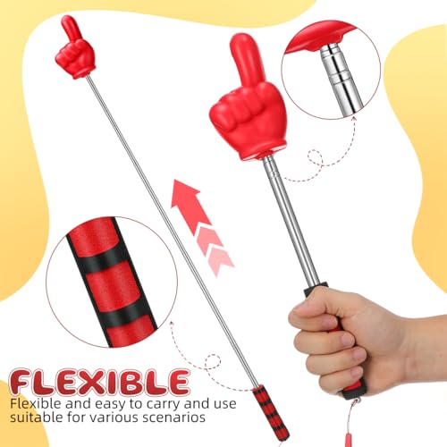 Image of 2Pcs Extendable Pointer Finger Stick, 37 Inch Extra Long Telescopic Teachers Pointer for Classroom, School Presentation, Whiteboard, Blackboard, Classroom Supplies (Red + Yellow)