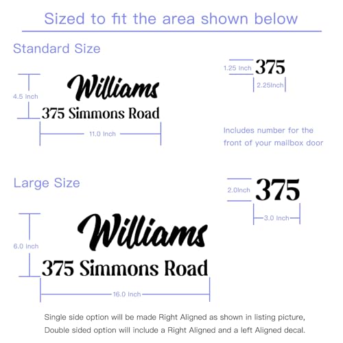 Image of Custom Reflective Mailbox Numbers and Street Address Decal - CMN03