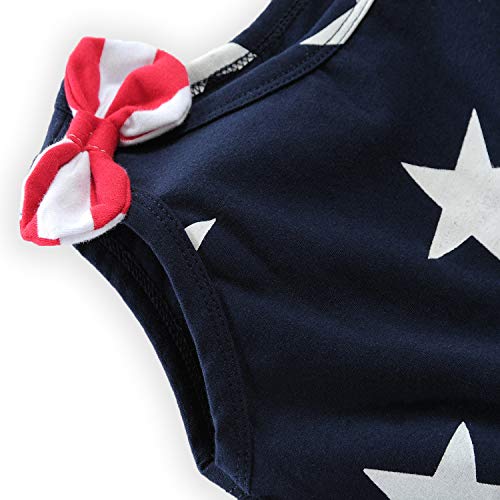 CM-Kid Little Girls American Flag Dress 4th of July Sundress Casual Striped Patriotic Outfit 5T 6T — view 3
