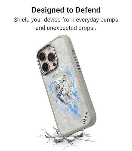 Image of Nimmy Dazzling MagSafe Embroidery Case for iPhone 16 Pro | 3D Animal Design | Shockproof Leather Finish Back Cover | MagSafe Compatible (Dazzling Leopard)