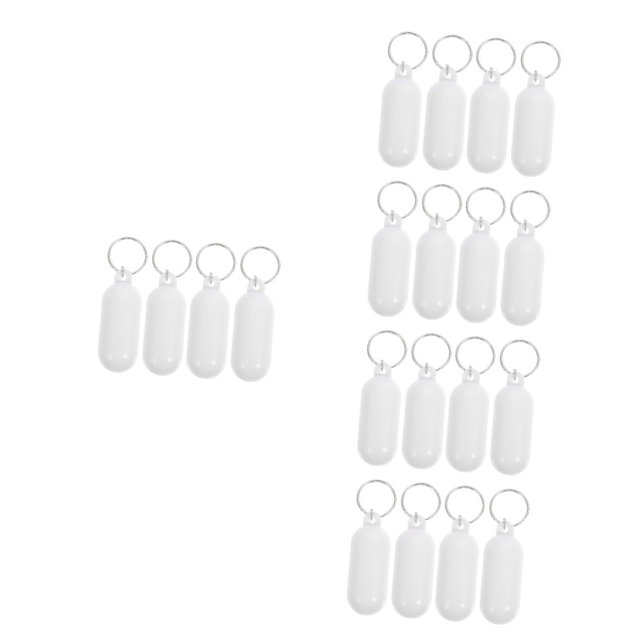 Portachiavi Galleggiante, Portachiavi a Forma di tavola da Surf, Portachiavi Galleggiante a Forma di Barca, Portachiavi a Forma di Zaino (Bianco x 20 Pezzi 6,5 x 2,5 cm)