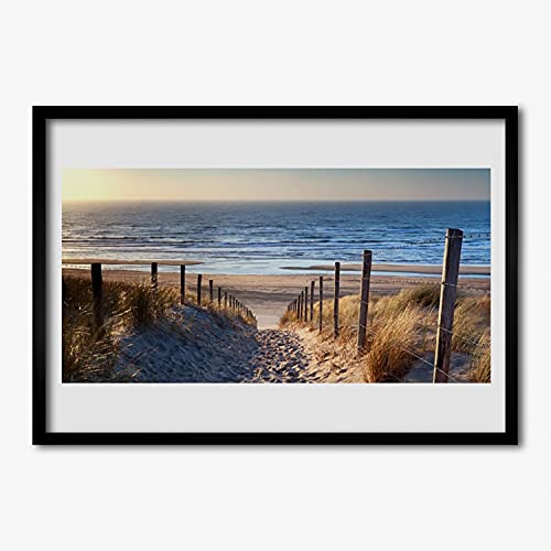 Affiche avec cadre paysage de plage pour une ambiance évasion et bord de mer dans votre salon