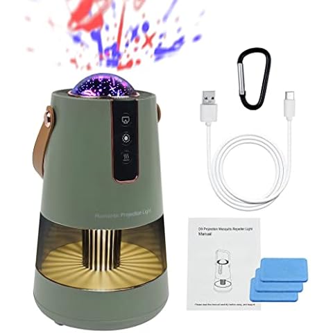 OWUDE LED Camping Projection Lantern,Multifunctional Camping Night Light,Rechargeable Camping Night Light Portable Star Galaxy Light Projector for Outdoor Camping (Green) Cover