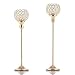 VINCIGANT Gold Crystal Tea Light Stand Candle Cup Holder Pillar for Wedding Coffee Table Decorative Centerpiece Candelabra,Home Decor Accent Set of 2