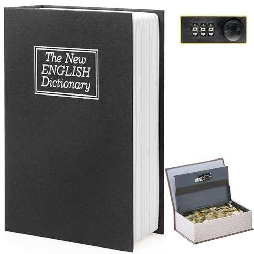 La Mejor Lista de Caja para Guardar Dinero los 5 mejores. 47 Límite-MX Caja Fuerte Imitación Libro,Alcancia de Libro con Combinación Portátil para Hogar, Oficina,Caja Fuerte Libro,Para guardar joyas, pasaportes, dinero en efectivo,...