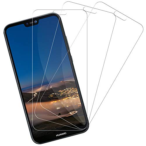 Snnisttek Protector Pantalla para Huawei P20 Lite, 3-Unidades Cobertura Toda Pantalla Cristal Templado Huawei P20 Lite, Alta Definicion, Vidrio Templado, 9H Dureza, Sin Burbujas Anti-Arañazos