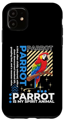 Parrot Is My Spirit �A�j�}�� �J���C�C���� �ʔ��� �I�E�� �X�}�z�P�[�X iPhone 11 �p