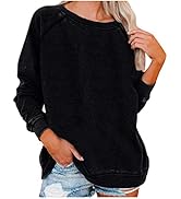 jovati Fall Women Casual Distressed Sweatshirts Oversized Dragonfly Print Graphic Crewneck Long S...