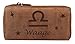 Produktbild Greenburry Vintage Damen Geldbörse Leder Geldbeutel mit Sternzeichen Waage - 20x10x3 cm