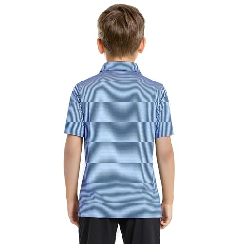 Image of Boys Polo Shirts Short Sleeve Striped Performance Moisture Wicking Dry Fit Golf Shirts for Boys Youth Kids