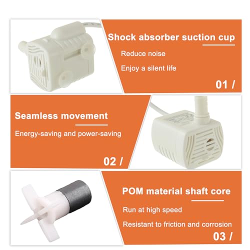 Image of Cat Water Fountain Pump Mini fish tank pump Crafts Plant Micro Water Pump Pet Water Fountain Pump Replacement Pump USB-1020 3.5-9V,White