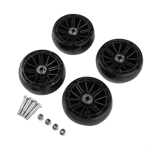 Ruedas de Entrenamiento para Bicicleta con Luz Intermitente, 11x4 cm PU ABS para Bicicletas de 12-20 Pulgadas, Rodamiento de Acero al Carbono Silencioso, Paquete de 4 (Negro) miniatura 3