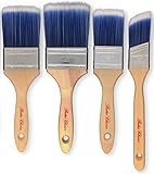 Bates Paint Brushes - 4 Pack, Wood Handle, Paint Brush, Paint Brushes Set, Professional Wall Brush...