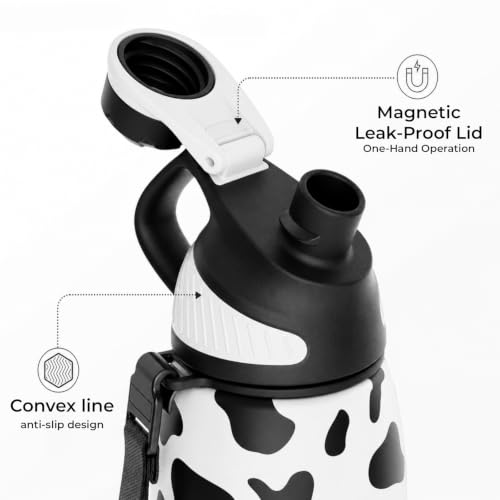 Image of 32 oz Insulated Stainless Steel Water Bottle No Straw Magnetic Lid