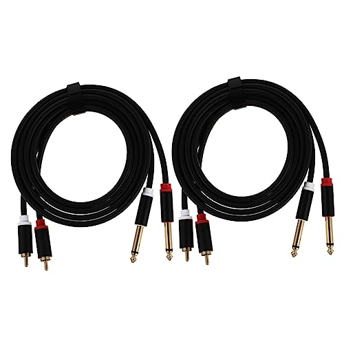 GAROZATION Set of 2 Audio Cables to 6.35mm Speaker Cables Ideal for Power Amplifiers Mixers Speakers