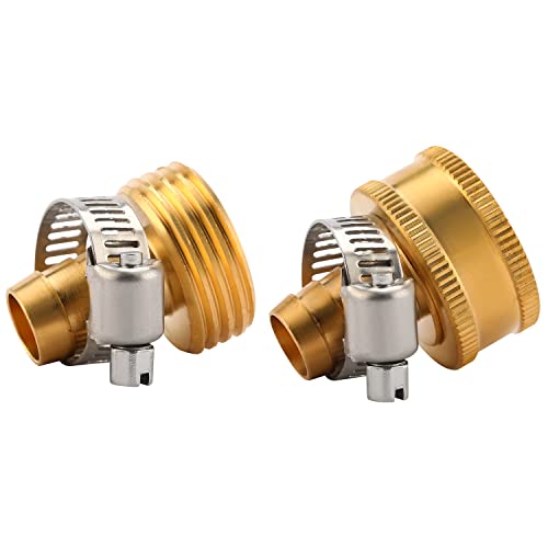 Sanpaint Brass Garden Hose Connector Repair Mender Kit With Stainless Clamp,Fits 1/2" Water Hose Fitting #TOP14