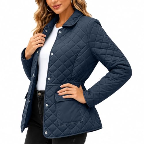 YRAETENM Quilted Jackets for Women Lightweight Button Down Puffer Jackets - image 5