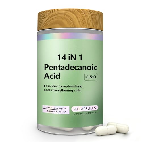 DTORUNI Pentadecanoic Acid Liposome Supplement C15:0 Supplement Cellular Membrane Support with L-Carnitine & Ubiquinol CoQ10-90 Capsules