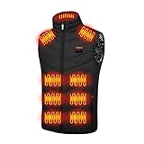 GECAP Chaleco térmico | Chaqueta térmica inteligente para motocicleta con 3 calefacciones, chaleco eléctrico ajustable, chaleco de calentamiento rápido para mujeres, hombres, invierno