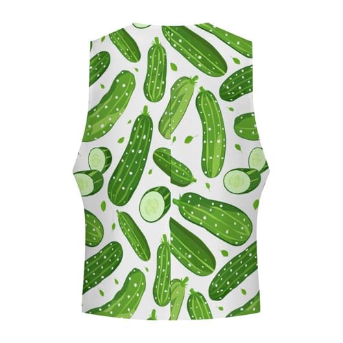 Pickle Cucumbers Novelty Men's Suit Vest Casual Formal Dress Vests Business Waistcoat4