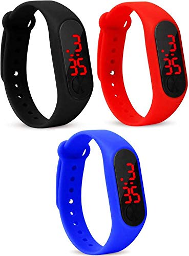 Stysol LED Digital Watch For Boys Combo Pack 3 Girls Kids Watches Men