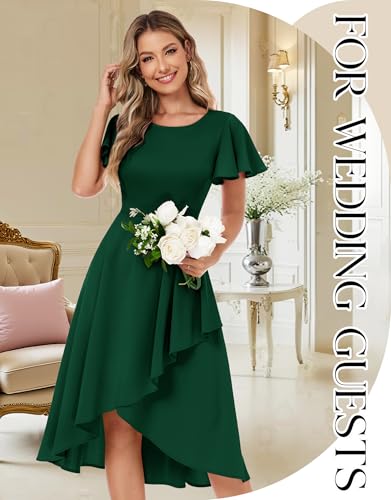 Wedtrend Women's Wedding Guest Dress Wrap Mother of Bride Dresses High-Low Cocktail Dress Elegant Formal Dresses3