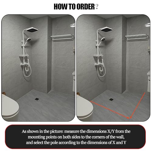 Barre rideau douche L 100-150cm extensible sans perçage pour coin