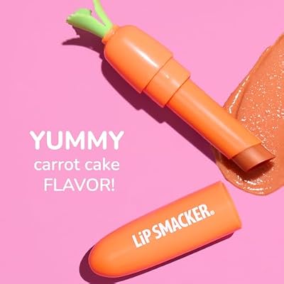 Lip Smacker Carrot Lip Balm, Carrot Cake Flavor, Limited Edition Easter Balm, Cute Carrot-Shaped Basket Stuffer, Collectible Spring Gift