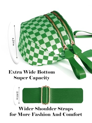 Image of Black and White Checkered Crossbody Bag Bum Bag for Women,Spacious Checkered Purse Fanny Packs Belt Bag