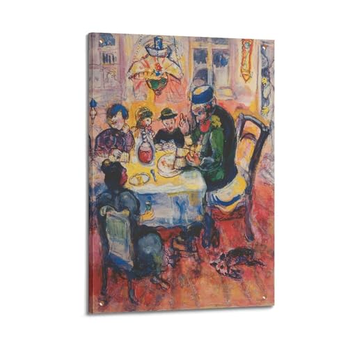 The Passover Seder by Marc Chagall Painting Art Poster Gifts Canv...