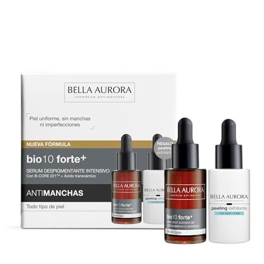 Bella Aurora I Pack Bio10 Forte+ Sérum Despigmentante Intensivo con B-Core 221™ y Ácido Tranexámico + Peeling Exfoliante 10% AHA + PHA | Rutina Antimanchas