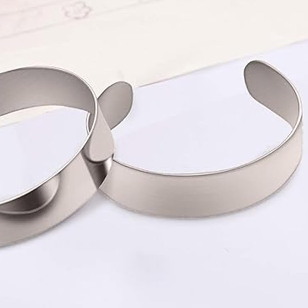 10pz 304 braccialetti Aperti In Acciaio Inossidabile 5.85cm, Bracciale Rigido Semplice Braccialetti Scanalati Braccialetti per Donna Uomo Decorazione Creazione di Gioielli