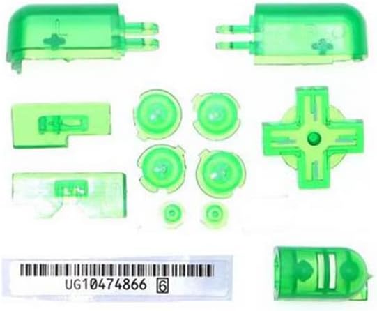 Replacement ABXY L R D Pad Cross Button Full Button Set for Nintend DS Lite NDSL Console Buttons Kit (Clear Green)