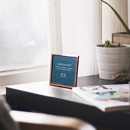 Northlight 4.25" Classical Square 4" X 4" Photo Picture Frame With Easel Back - Rose Gold #TOP2