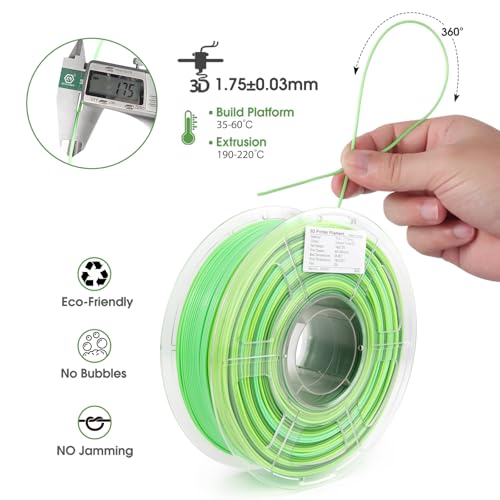 Image of iSANMATE Rainbow PLA+ Filament 1.75mm, Fast Color Change Filament 3D Printing Filament, Multicolor Color Changing Rainbow PLA Filament 1 KG Spool (Forest Elf)