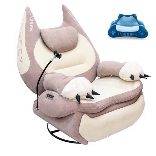 Image of INGREM Smart Recliner with Adjustable Settings, Voice-Activated Home Theater Gaming Seat Rocker, Electric Lounge Chair Featuring USB Port ,Phone Holder and Cat Claw Armrest