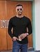 COOFANDY Mens Henley T Shirts Long Sleeve Basic Stretch Shirts Fashion Textured Henley Shirt Lightweight Pullover Black M