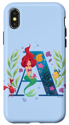 Disney Princess Alphabet Monogramme Sirène Lettre A protection rigide iPhone XS antichoc