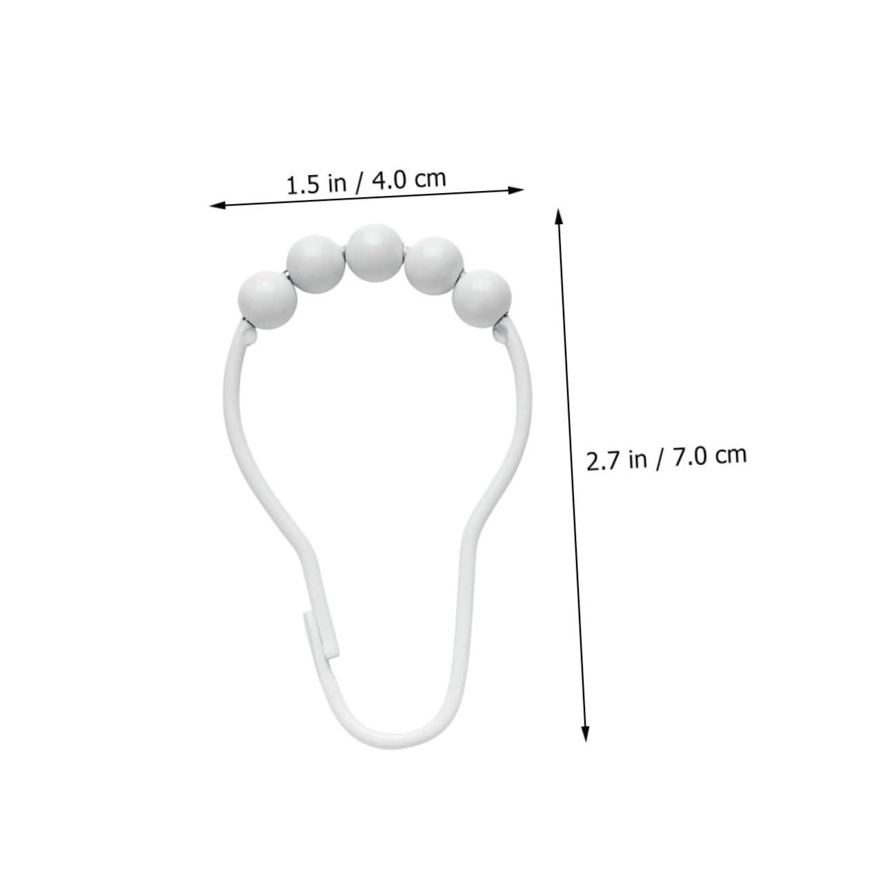 Levemolo 4pcs Ball Hanging Ring Pulley Set White Curtain Rings Pink Shower Curtain Hooks Curtain Hooks with Clip Decorative Silver Shower Curtains Hooks Bathroom Round Bronze Bendable Metal