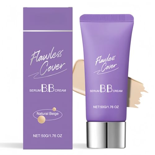 BB Cream Foundation,Color Correcting Cream with Healthy Glow Effect,Full Coverage Liquid Foundation for Mature Skin,Tinted Moisturiser for All Skin Types,Concealer & Tinted Moisturiser(Natural)