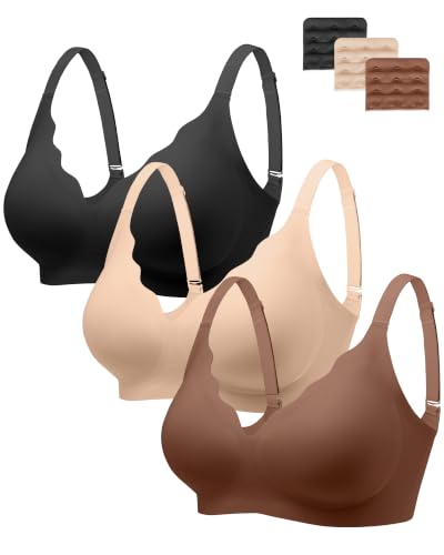 Image of Seamless Wireless Bra for Women with Support - No Underwire Full Coverage Push Up Comfort Bras - Back Fat Smoothing Bralettes